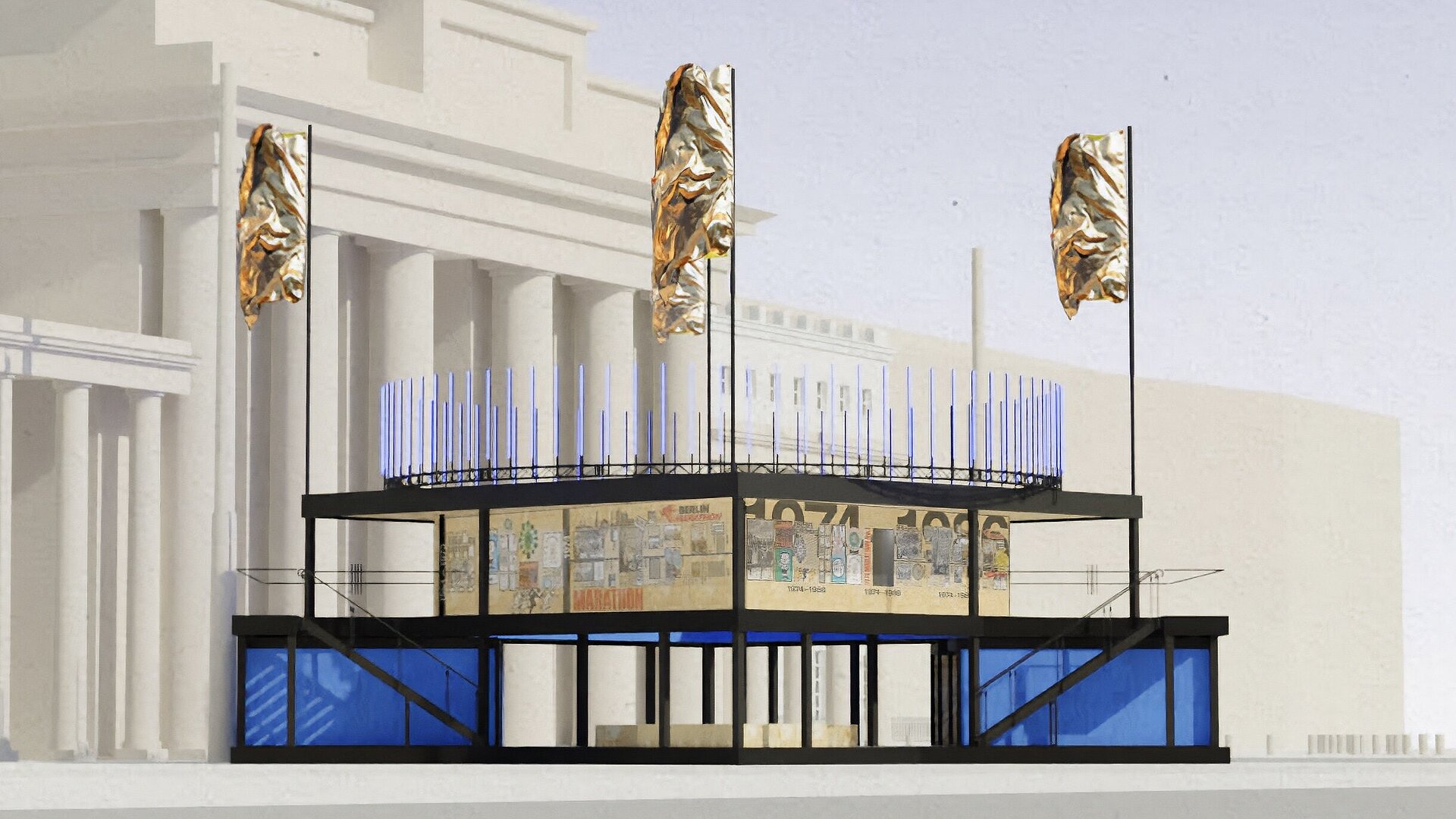 Graphic representation of the BMW BERLIN-MARATHON exhibition venue MOVE at the Brandenburg Gate © SCC EVENTS